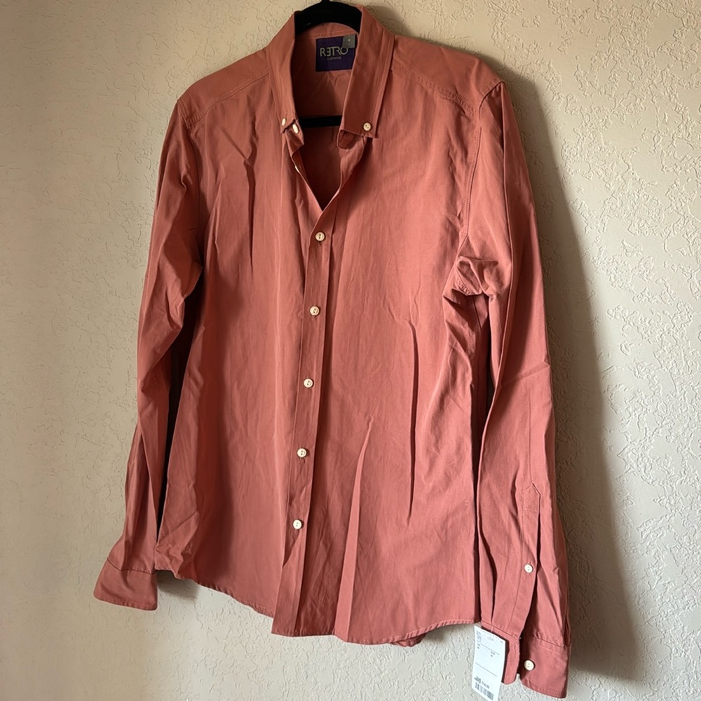 NWT Men's Salmon Pink Button Down Shirt | Size M | Dress Shirt | Spring/Summer